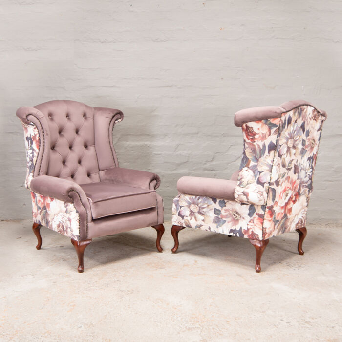 Chippendale Wingback Armchairs