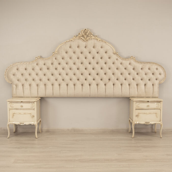 French Style Headboard and Pedestals