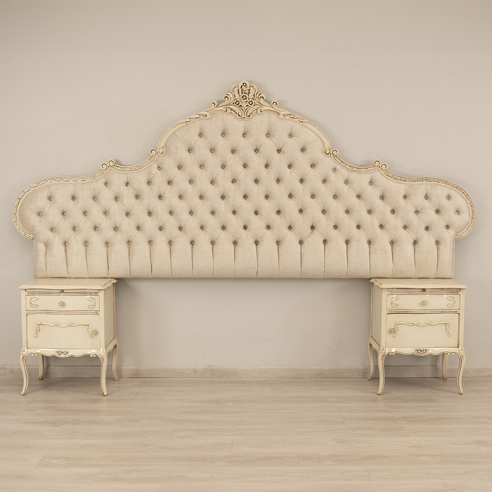 French Style Headboard and Pedestals