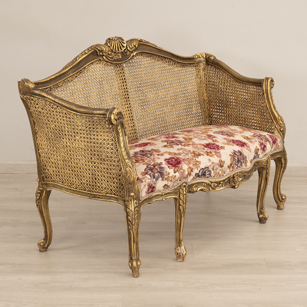 French Style Rattan Settee - Image 2