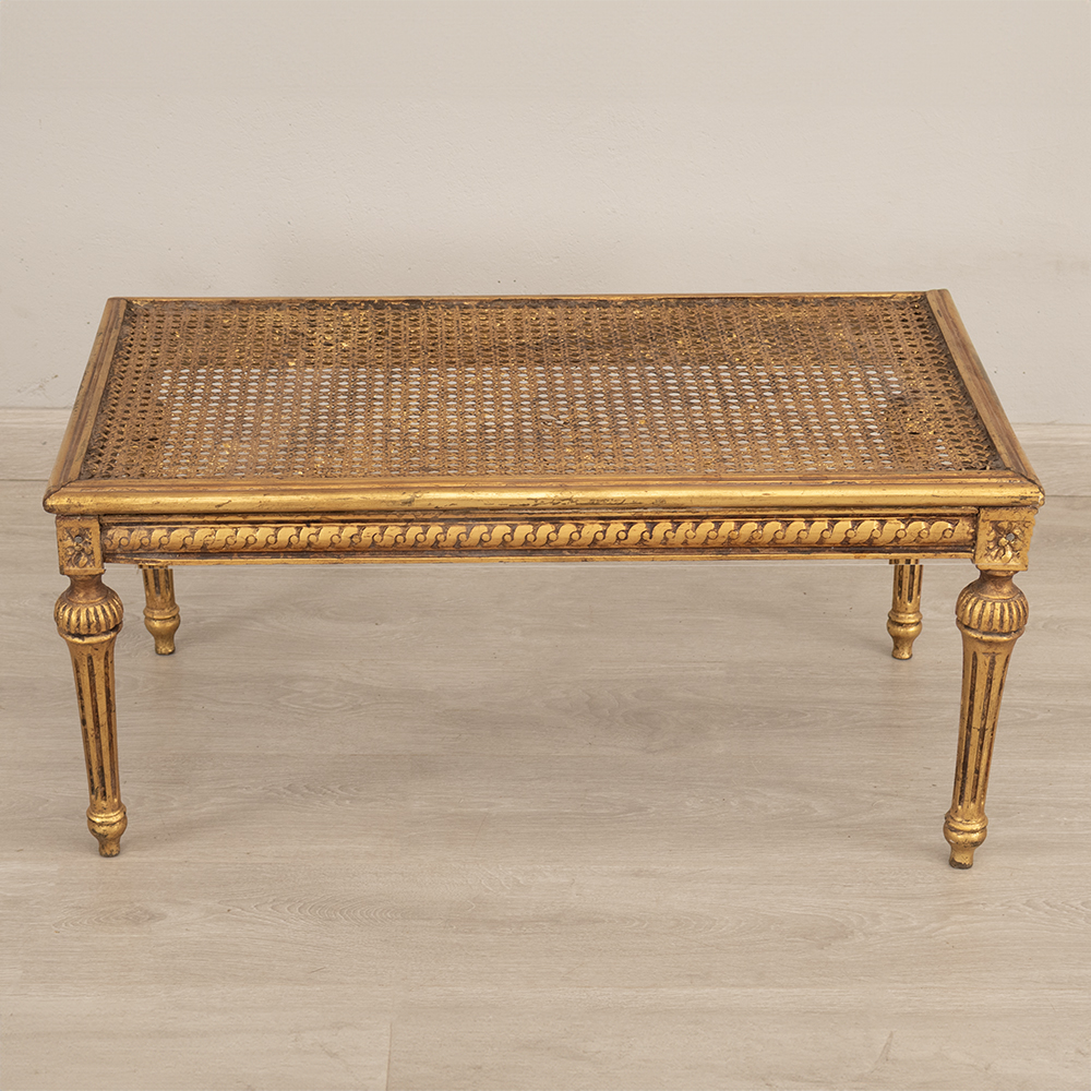 Rattan and Giltwood Stool - Image 2