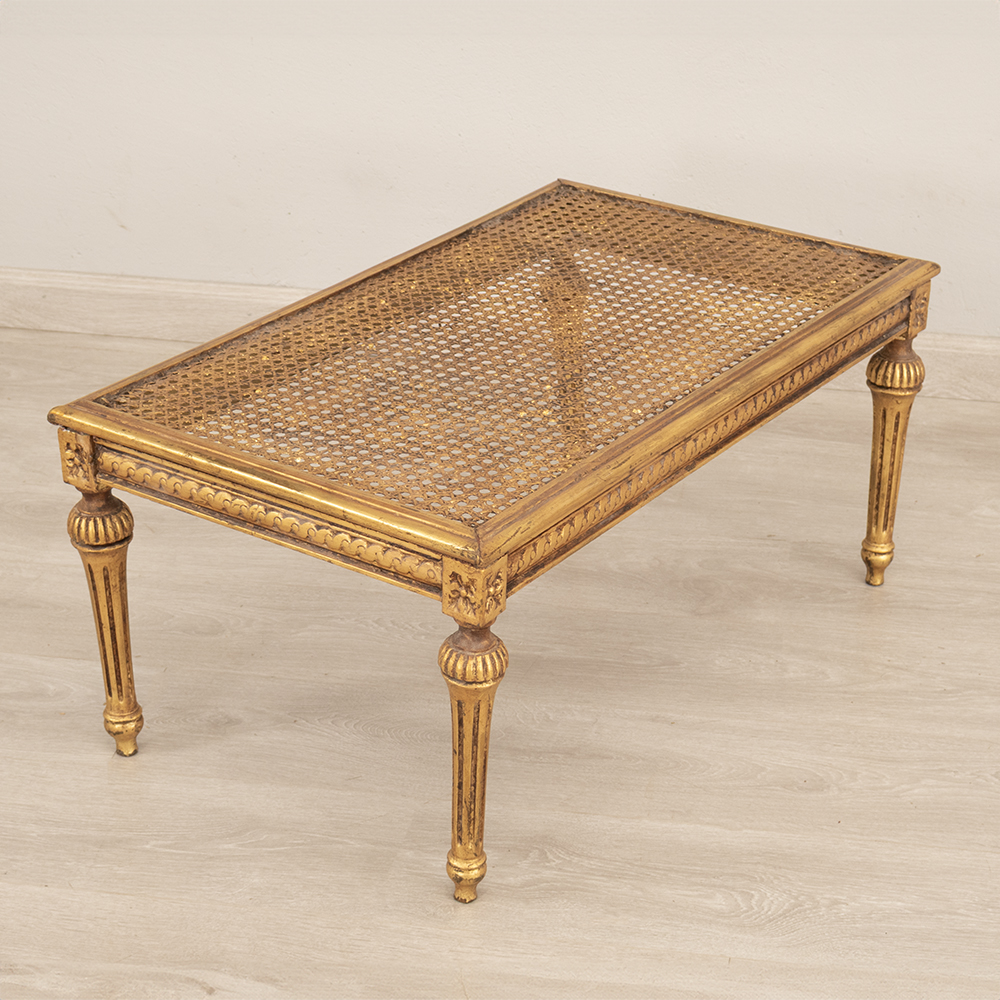 Rattan and Giltwood Stool - Image 3