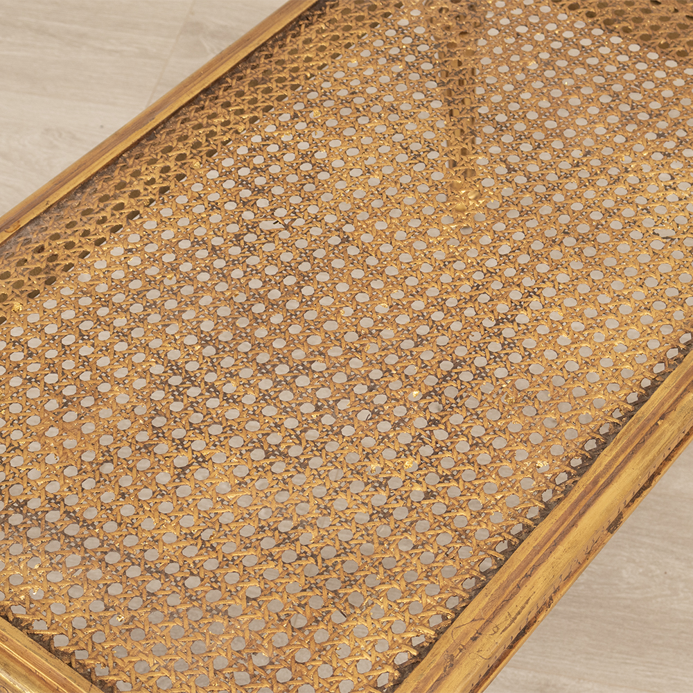 Rattan and Giltwood Stool - Image 4