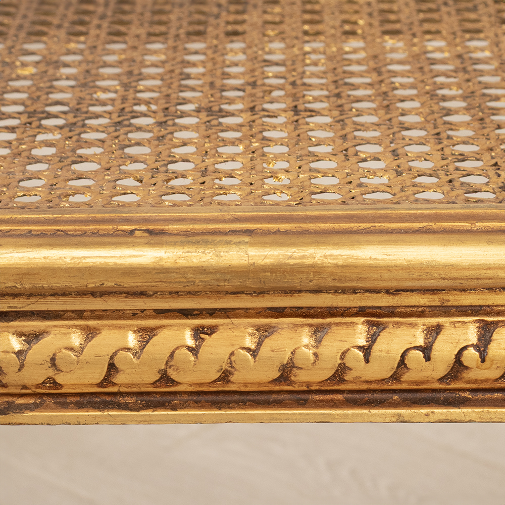 Rattan and Giltwood Stool - Image 5