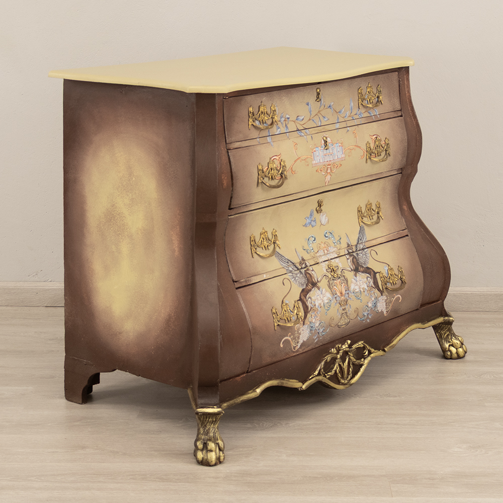Walnut Dutch Bombe Chest - Image 2