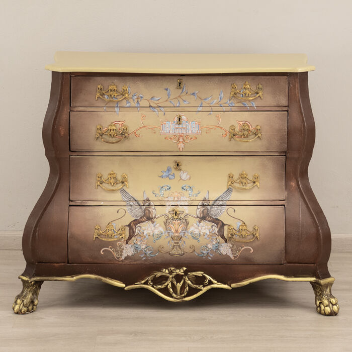 Walnut Dutch Bombe Chest