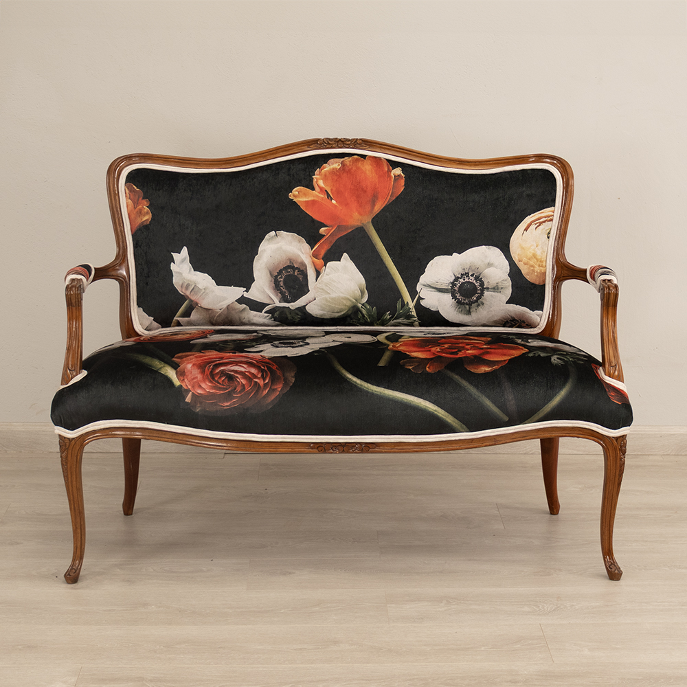 French floral settee