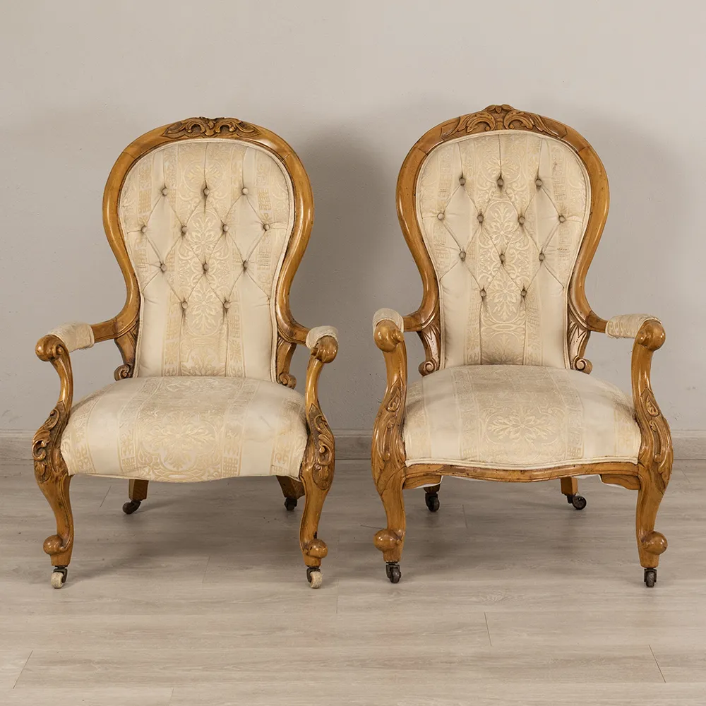Victorian Button Armchairs