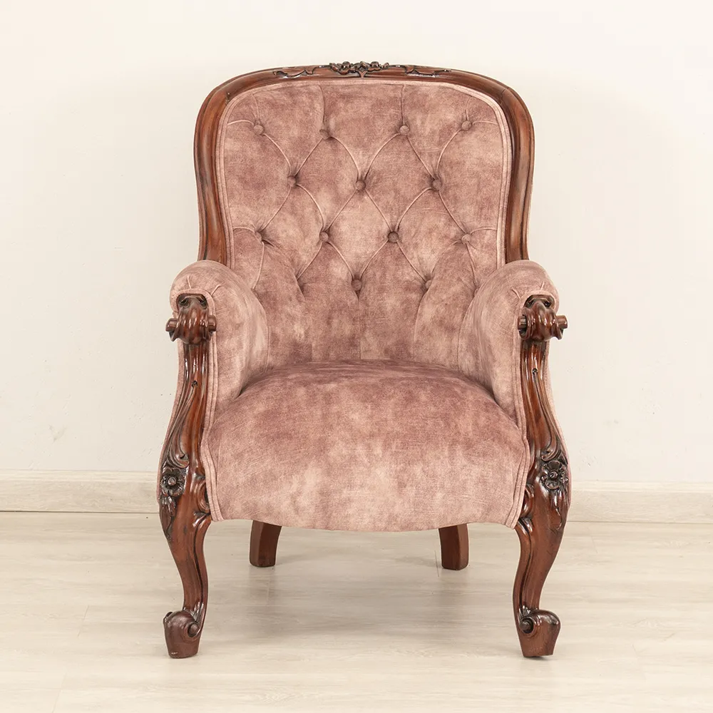 Pink Velour Armchair