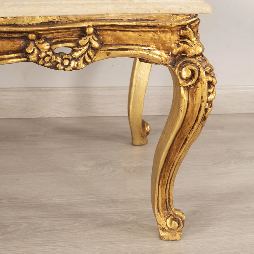 Marble Top Gilded Coffee Table - Image 5