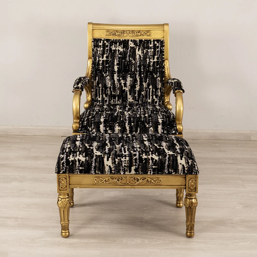 Blackgild Armchair and Footstool - Image 2