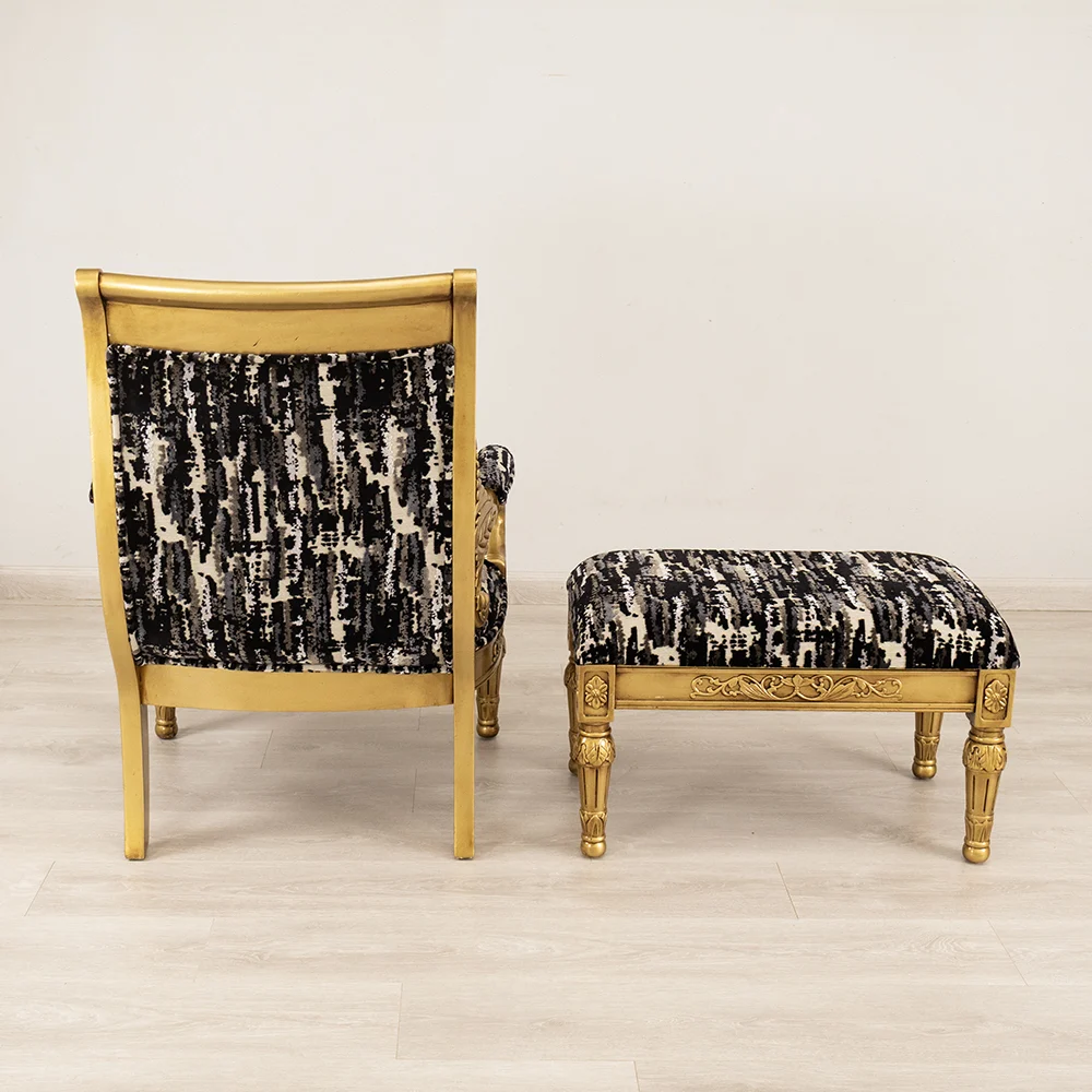 Blackgild Armchair and Footstool - Image 6