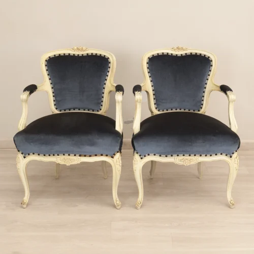 Pair of ducoed armchairs