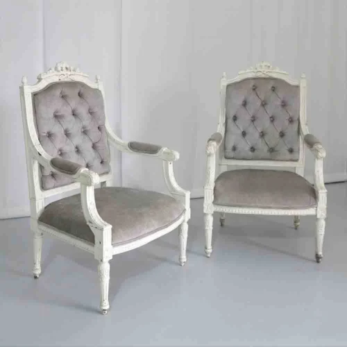 Rustic Ducoed Armchairs