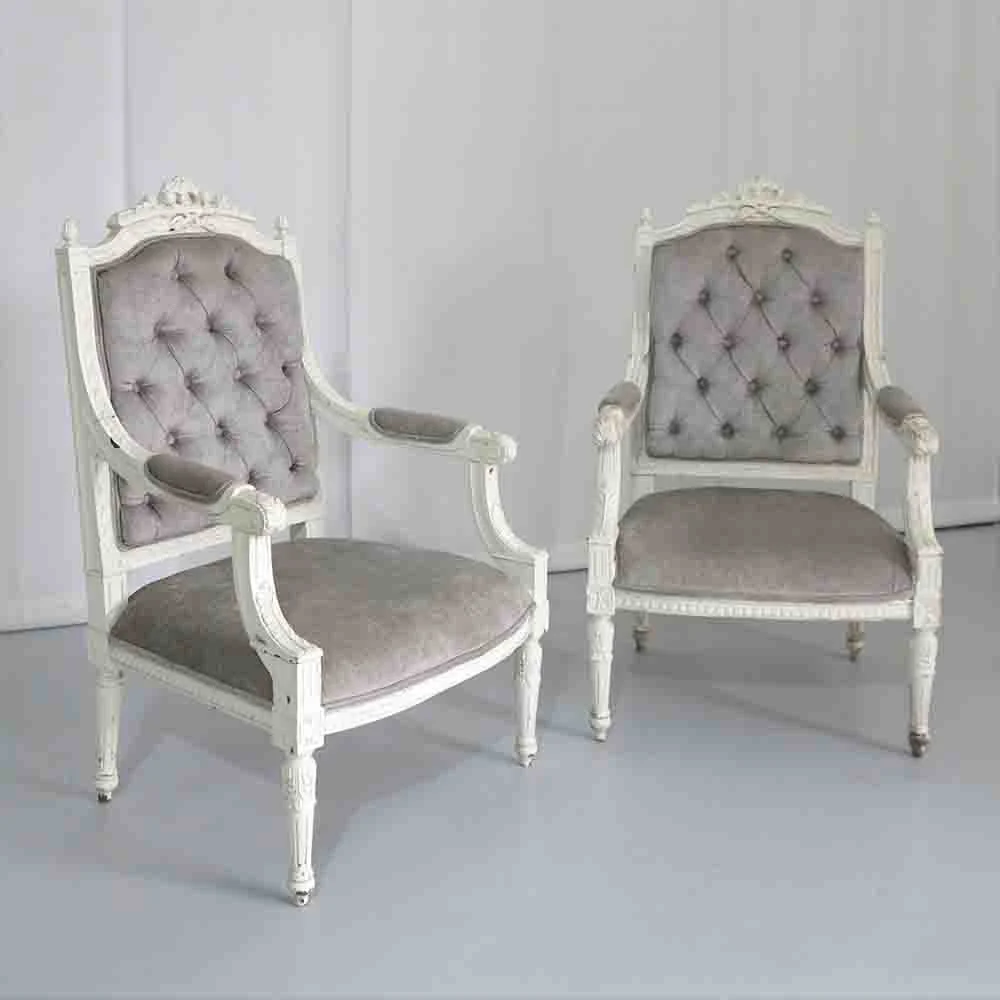 Rustic Ducoed Armchairs