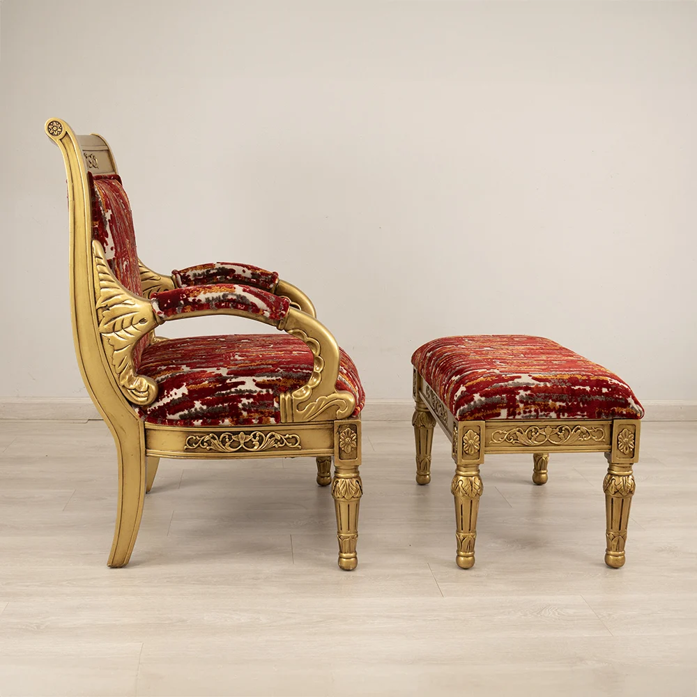 Redgild Armchair and Footstool - Image 3