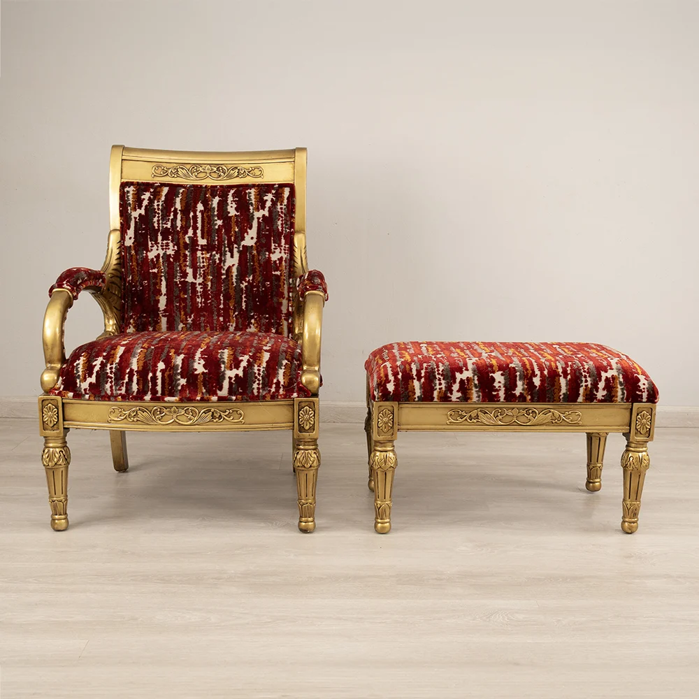 Redgild Armchair and Footstool - Image 5