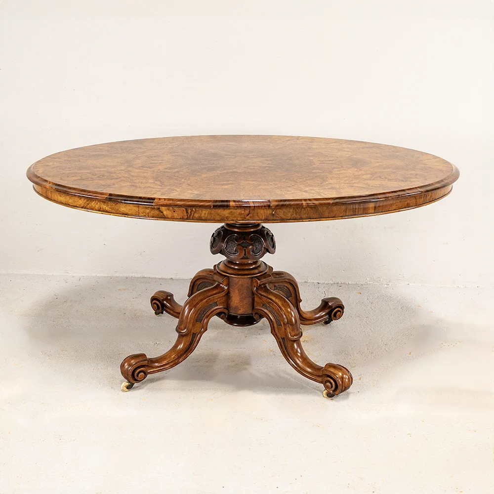 Burr Walnut Oval Table - Image 2