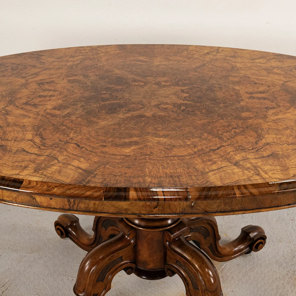 Burr Walnut Centre Table - Kings & Queens Antiques