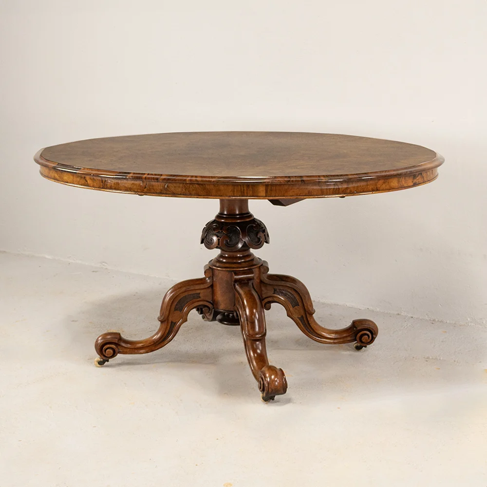 Burr Walnut Oval Table - Image 3