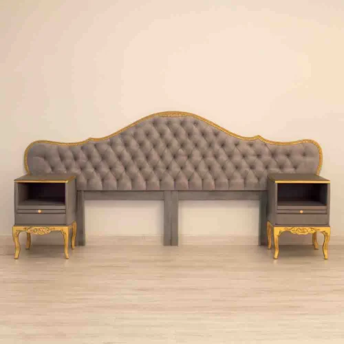 Tufted Headboard and Pedestals