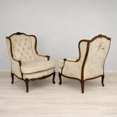 Victorian walnut armchairs