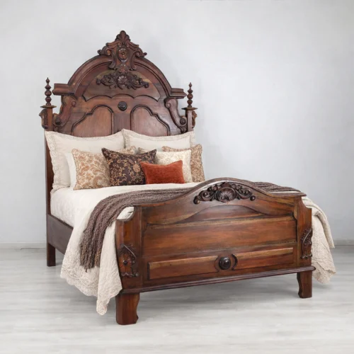 20th Century Carved Teak Bed