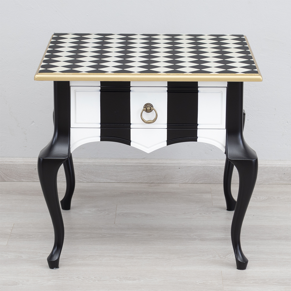 Checkered Side Table - Kings & Queens Antiques