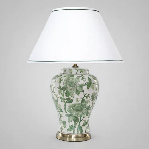 Green Flower Jar Lamp