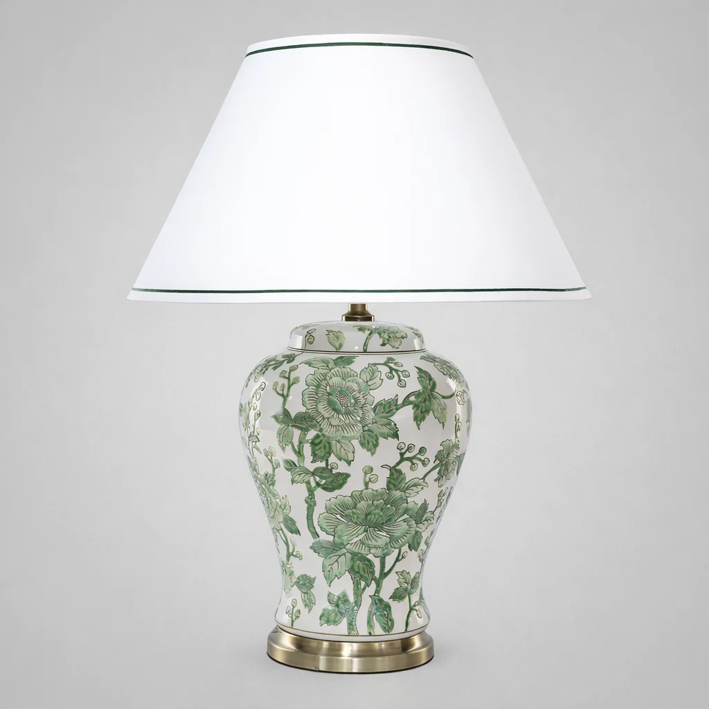 Green Flower Jar Lamp