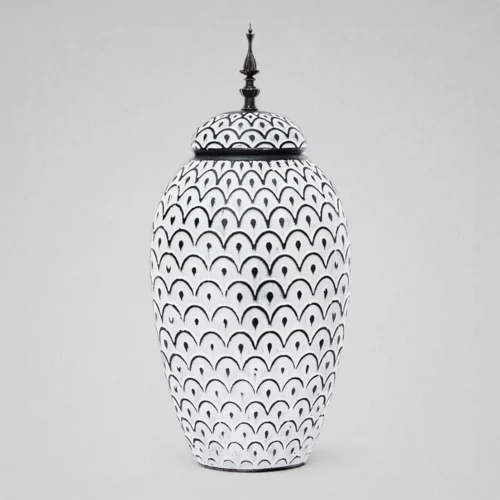 Black and White Arch Jar