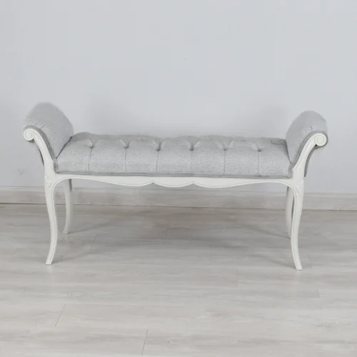 Elegant Grey Bench Stool