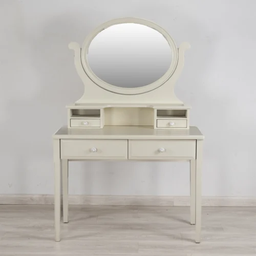 French Side Table Oval Mirror